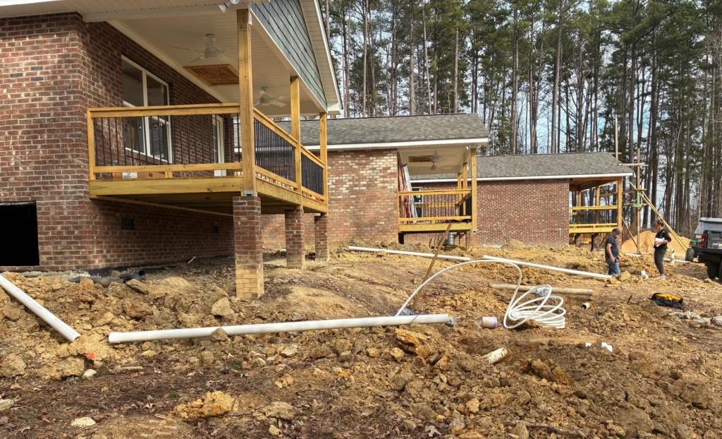 New retreat cabins under construction at Wings of Eagles Ranch to expand programs for families and groups.